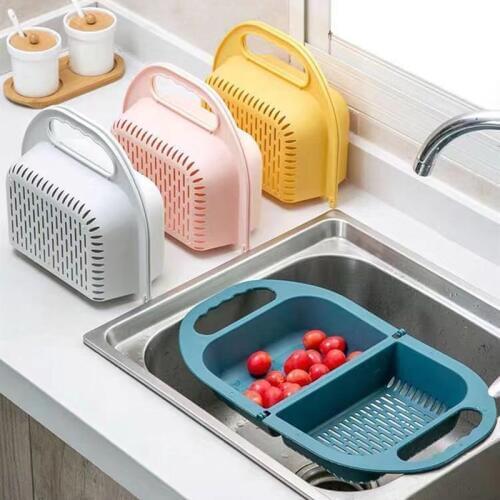 High Quality Handle Collapsible Drain Basket Bowl Washing Kitchen With Handle Strainer Noodles Vegetables fruit filter basket