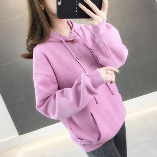 Wei Yi Womens Hood New Spring and Autumn Loose Jacket Jacket Jacket Sweatshirts clothes hoodies clothes harajuku sweatshirt