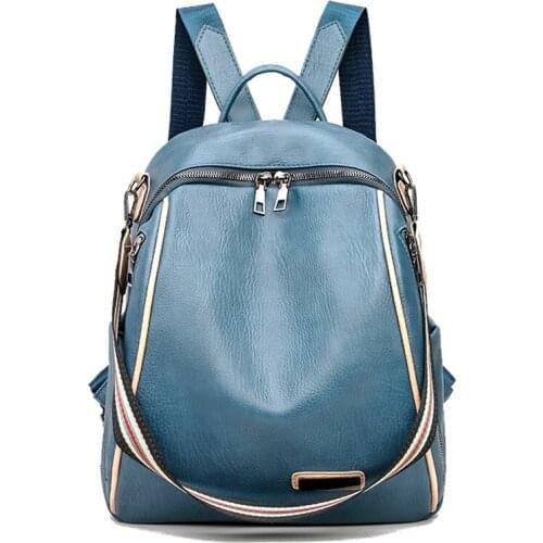 2020 Women Leather Backpacks Vintage Female Shoulder Bag Sac a Dos Travel Ladies Bagpack Mochilas School Bags For Girls