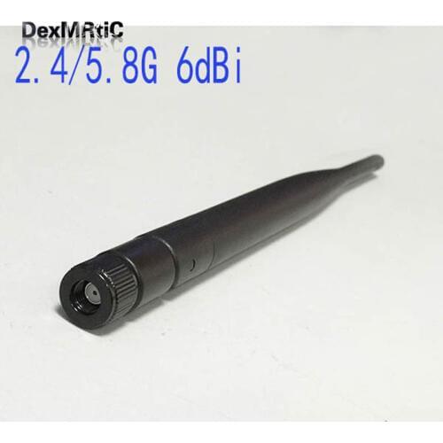 2.4G/5Ghz dual band Aerial 6dbi high gain Omni RP-SMA male Connector for wireless router wholesale long range wifi antenna