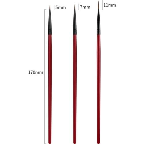 3pcs/set Nail Art Liner Painting Brush Thin Stripe Line Drawing Pen DIY UV Gel Tips French Design Manicure Tool