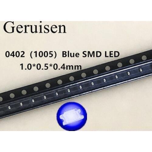 3000PCS SMD/SMT 3V Ultra Bright Led Diode Chip Surface Mount 0402 1005 LED Diode Blue LED SMD 0402 High Quality