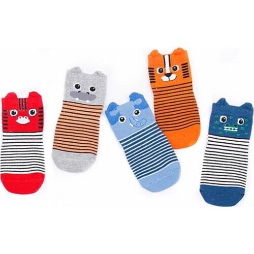 5pairs/lot Baby Socks Cotton Infant Short Sock Summer and Autumn Newborn Baby Girl Boy Socks Children Animal sock
