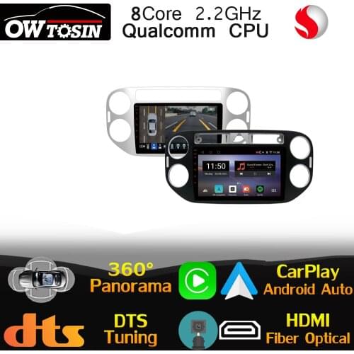 9" IPS Qualcomm 8Core Car Media For Volkswagen VW Tiguan 2006-2017 Radio GPS CarPlay 360 Panoramic DTS Stereo Optical HDMI WiFi