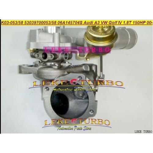 Free Ship K03 53 58 53039700053 53039700058 Turbo For Audi A3 1.8L VW Golf IV AUQ BVR AGU ALN ARZ ARX AUM AVJ AWT AVC AWU 1.8T