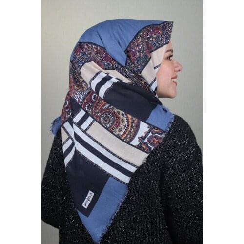 BONJELA PATTERNED COTON SCARF-DESEN-55-RENK-02