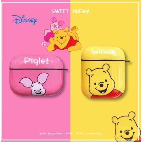 Disney Pooh Piglet TPU Cartoon Cute Bluetooth Earphone Protective Cover for Airpods Pro1 2 3 Portable Fashion Earphone Cover