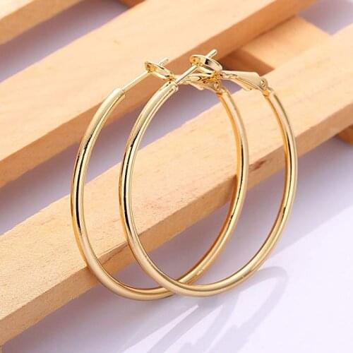 18K Gold Large Hoop Earrings for Womens