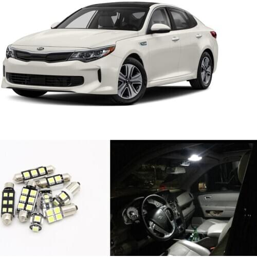 For Kia Optima 2019 2020 12PCs Canbus White Led Interior Package Light Kits Map Dome Trunk License Light