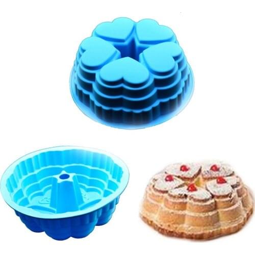 Heart Shaped Castle Shape Cake Mold DIY Chocolate Cookie Muffin Sponge Mousse Fondant Silicone Bakeware Baking Food Mould