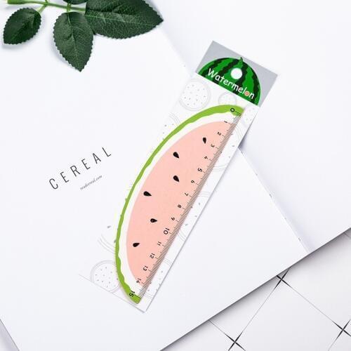 Ellen Brook 1 Pieces Kawaii Simple Wooden Fruit Ruler Measuring Straight Tool Student Gift Stationery 15 cm Ruler