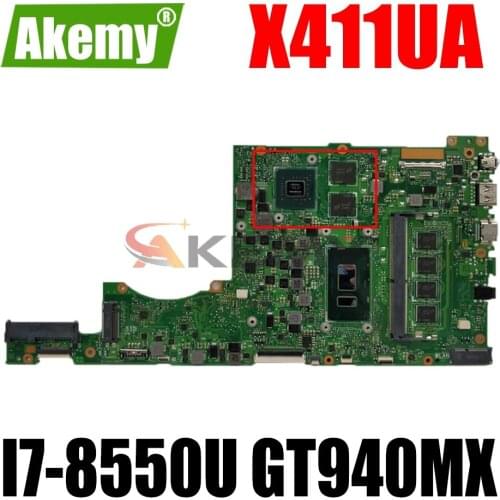 AKEMY X411UA Laptop Motherboard For ASUS VivoBook-14 X411UQ X411U S4200UQ S4200U Original Mainboard I7-8550U GT940MX