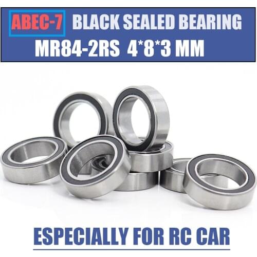 MR84RS Bearing 10PCS 4x8x3 mm ABEC-7 Hobby Electric RC Car Truck MR84 RS 2RS Ball Bearings MR84-2RS Black Sealed