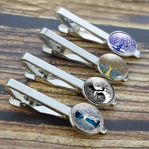 Tree If Life Tie Clips Men Fashion Metal Alloy Tieclip Necktie Clip Pin Gustav Klimt Life Tree Jewelry Suit Accessories