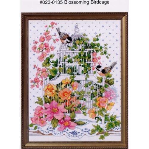 Top Quality Beautiful Lovely Counted Cross Stitch Kit Blossoming Birdcage and Flower Flowers Two Birds Bird