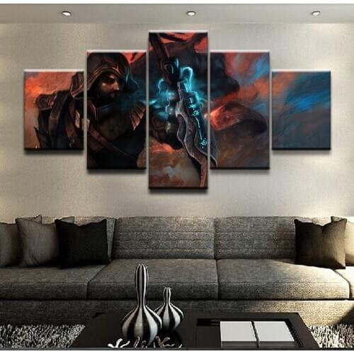 Canvas Print Painting Modern Picture For Living Room Home Decor Frame 5 Pieces Demon Hunter Diablo III Male Role Wall Art Poster