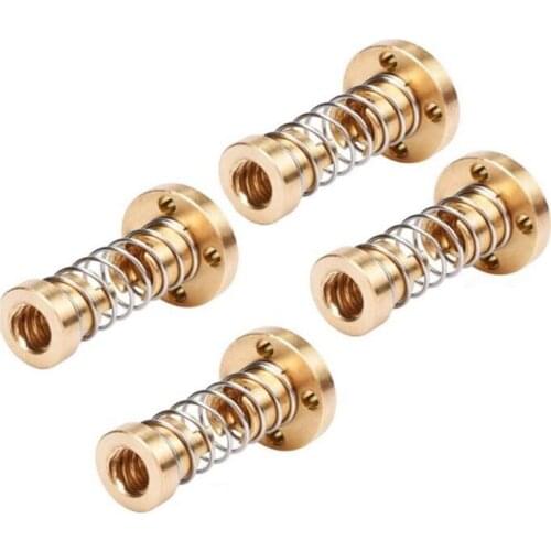 T8 Anti Backlash Spring Loaded Nut Pitch 2mm Elimination Space Nut for 8mm Acme Threaded Rod Lead Screws