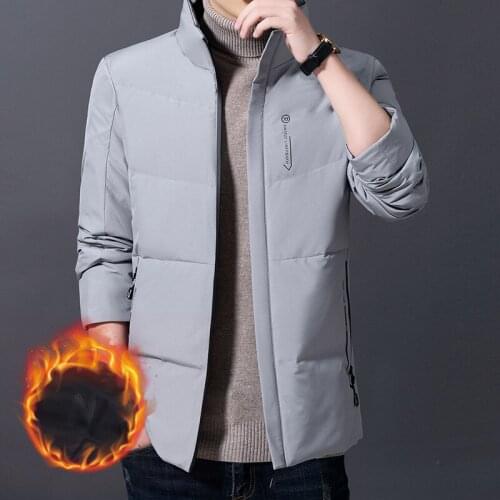 Mens winter new down jacket fashion jacket warmth and thickening tide brand stand-up collar young mens short down jacket