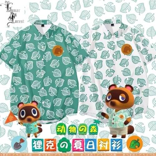 Game Animal Crossing 3D Printing Unisex Shirt Women/Men Casual Summer Short Sleeve Cool Loose Button Streetwear Overclothes 5XL