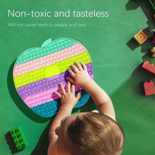 Big Size Silicone Large Apple Chessboard Push Bubble Sensory Squeezing Toy Dices Anti-stress Relaxing Fidget Toys Funny Apple