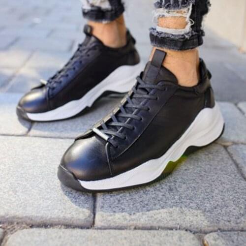 Tezcan Hakiki Deri 77581 Siyah Deri Erkek Spor Ayakkabı Bütün Kıyafetlere Uygun Düğün Ve Özel Günler İçin İndirimli Fiyatla