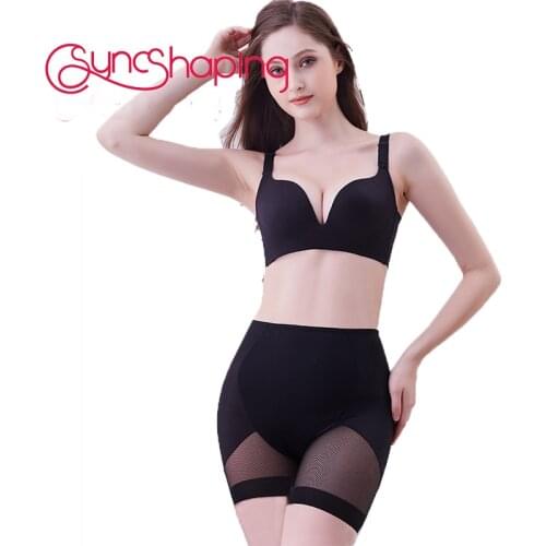 Body Shaping Panties Waist Tummy Control Pants Women Shaper Butt Lifter Silicone Non-Slip High Waist Lace