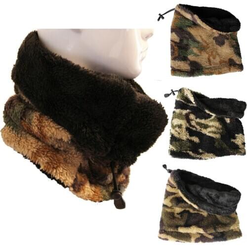 Closed Scarf Black Men Winter Multi Round Teddy Military Camo Neck Camouflage Scarf Fashion Style Urban Thick