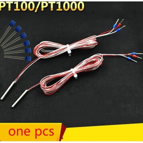 2 meters PT100 temperature sensor Probe PT100 Cable Stainless Probe Thermal resistance temperature probe1M/2M/3M/5M