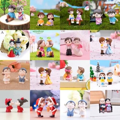 2X over Figurines Boy Girl Wedding Doll Miniatures Couple Fairy Home Garden Decoration Mariage Toy DIY Accessories Romantic