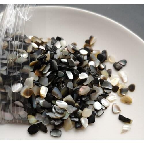 100g/lot 7-8mm Natural Crushed Black Mother of Pearl shell for DIY Jewelry Crushed Shell MOP Pearl shell for fake nails