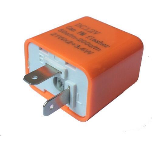 12V 2 Pin Speed Adjustable LED Indicator Flasher Turn Signal Light Relay Resistor Fix Hyper Control Flash for Motorcycle