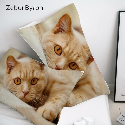 3D Pillow Case,Pillowcase Custom/50x70/50x75/50x80/70x70 Decorative Pillow Cover,Animal pet cat Bedding,Drop Ship