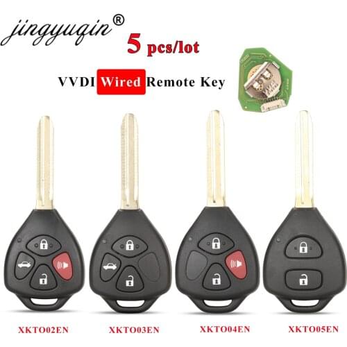 5pcs Xhorse XKTO02EN XKTO03EN XKTO04EN XKTO05EN Wired Universal Remote Key for Toyota Style Flat 2/3/4BT for VVDI2 VVDI Key Tool