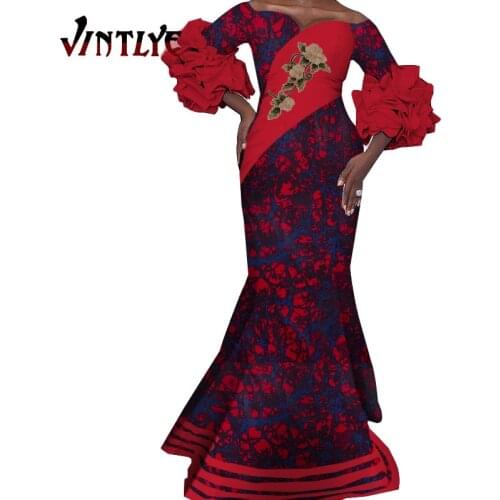 Dashiki Dresses Traditional African Sleeveless Flounced Dress For Women Custom Skirt Suit model WY5367