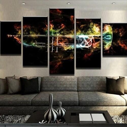 Diy Diamond Painting Abstract Color Musical Instruments Flames Trumpet 5D Diamond Embroidery Cross Stitch Mozaik puzzleZP-2472