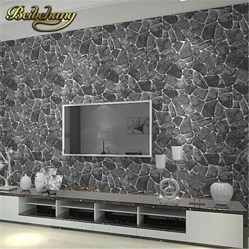 Beibehang papel de parede Luxury Natural Wall Stone Creek Rock Slate Effect Vinyl Roll Rock wall Background vintage wallpaper 3d