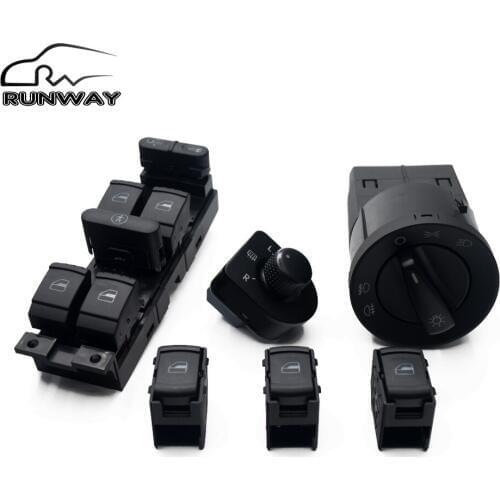 Free shipping! OEM quility mirror window headlight switch Button for VW JETTA GOLF MK4 POLO BORA A4 Passat B5 BEETLE 6PCS