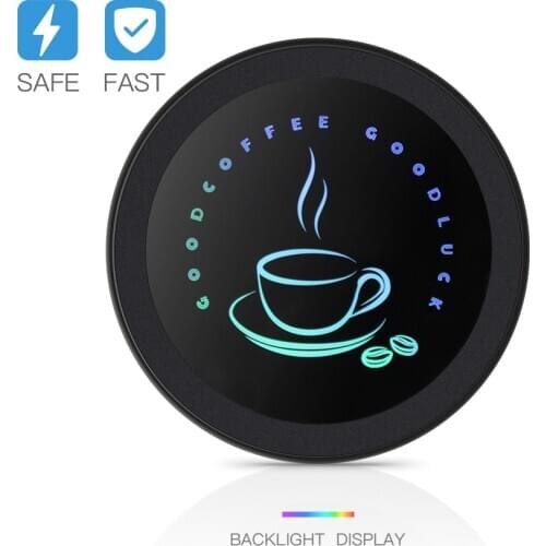 Light Up Wireless Charger,10W Fast Charger with Colorful LED Backlight Display,Cute Charger