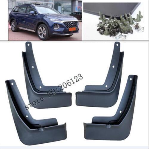 Car Mud Flaps For Hyundai Santa Fe DM XL 2019 2020 Maxcruz Mudflaps Splash Guards Mudguards Front Rear 2014 2015 2016 2017
