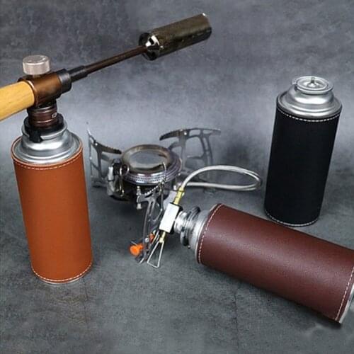 250g Gas Tank PU Leather Case Outdoor Camping Gas Canister Protective Cover Bag Fuel Cylinder Storage Bag Accessories Tools