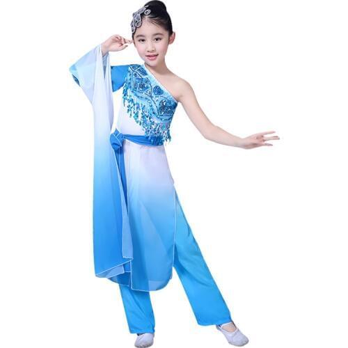 Childrens classical dance costumes girls Chinese style elegant modern Yangko dance traditional Chinese dance costume