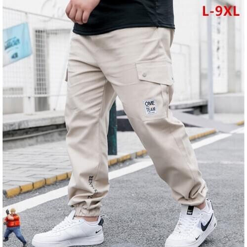 Sweat Pants Casual Harem Joggers Boys Men Cargo Big Sweatpants 7XL 9XL Cotton Trousers Loose 8XL Oversized Hip Hop Streetwear