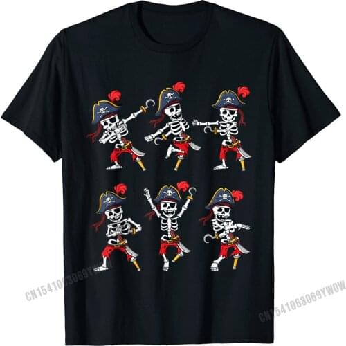 Halloween Dancing Pirate Skeleton Challenge Women T-Shirt Camisas Men Normal Tops T Shirt Brand Mens Top T-Shirts Birthday