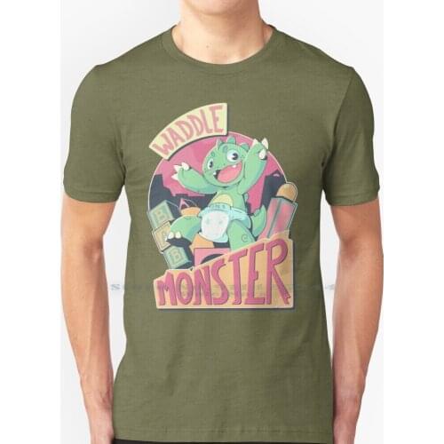 Waddle Monster T Shirt 100% Pure Cotton Diapers Babyfur Cute Baby Monster Creative Trending Vintage Cool Gift Euro Us Size Big