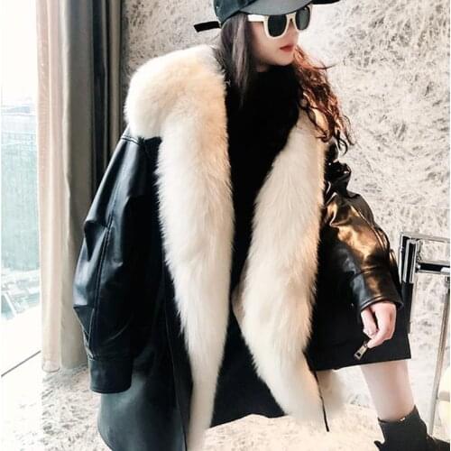 Heydress Women Winter Faux Fur Warm Coats Vintage Faux Leather Female Thick Jackets Casual Street Lady Fur Collar Loose Outwears