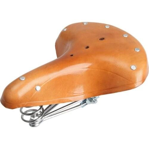 Bicycle Seat Leather Car Seat Three Spring Retro Car Seat Mountain Bike Seat Accessories Bicycle Saddle