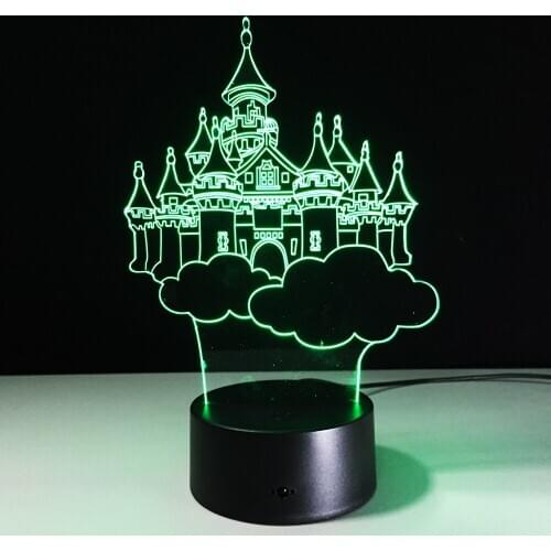 Creative Castle Cloud Night Light Colorful Color Acrylic Visual Stereo LED Decorative Lights usb Dual-use Holiday Gift