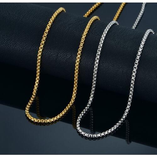3MM Gold Chain Small Necklace 18" 22" 24" Mens/Womens Necklaces Chains , Gold Color Vintage Jewelry collier or