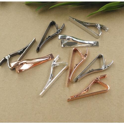 Blank Tie Clips Pins Clasp Bar Mens Wedding Tie Clip Findings Cuff & Collar Making Multi-color Plated Brass
