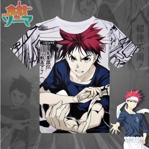 New Shokugeki no Soma T shirt Anime Yukihira Souma Cosplay Costume short sleeve T-shirt Fashion Men Women Tees Tops